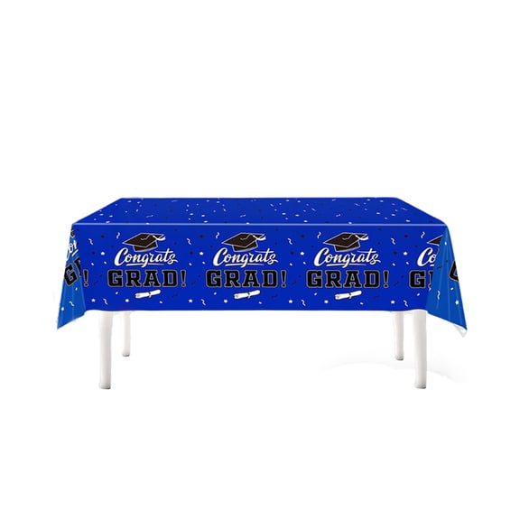 Graduation Tablecloth, Congrats Grad Plastic Table Cover, Rectangular Graduation Party Table Cloth for 2026 Decorations, Water & Stain Resistant,Hassle-Free Cleanup,6 Colors Available,9*4.5ft.