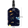 thumbnail image 6 of Square 2Pack PU Leather Space Rocket Ship Cruise Luggage Tag with Privacy Cover and Name ID Tag for Travel Handbags Backpacks Luggage Tags, 6 of 6