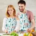 thumbnail image 3 of Pioneer Flower Floral Print Pattern Apron-Garden Aprons for Women with Pockets-Cotton Linen Waterproof Kitchen Cooking Gardening Aprons Adjustable for Kitchen,Cooking,BBQ and Salon 33x27 Inch, 3 of 7
