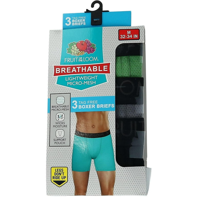 Fruit of the Loom Men's Breathable Micro-Mesh Boxer Briefs, 3 Pack