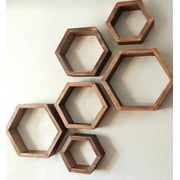 wooden shelf, wall shelf, multi-purpose frame, home decor, triple honeycomb pattern shelf