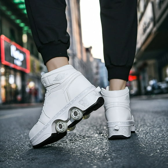 4 Wheel Roller Skate Shoes For Girls Fashion Shoes With Wheels Women's Adjustable Rolling Skates Shoe Sneakers With Wheels