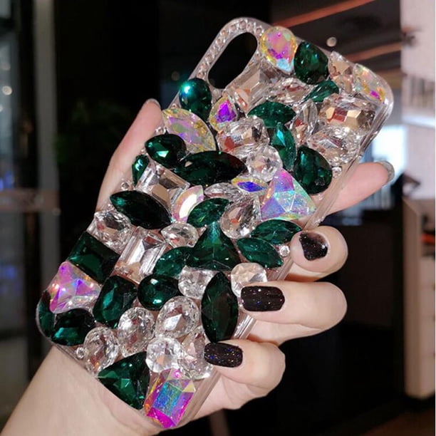 Funda de teléfono con colgante de diamante de joyería ostentosa para iPhone 13, 12 mini, 11Pro Max, X, XS, XR, 7, 8, 6, 6s Plus, cubierta de diamantes de imitación de cristal brillante Fivean unisex