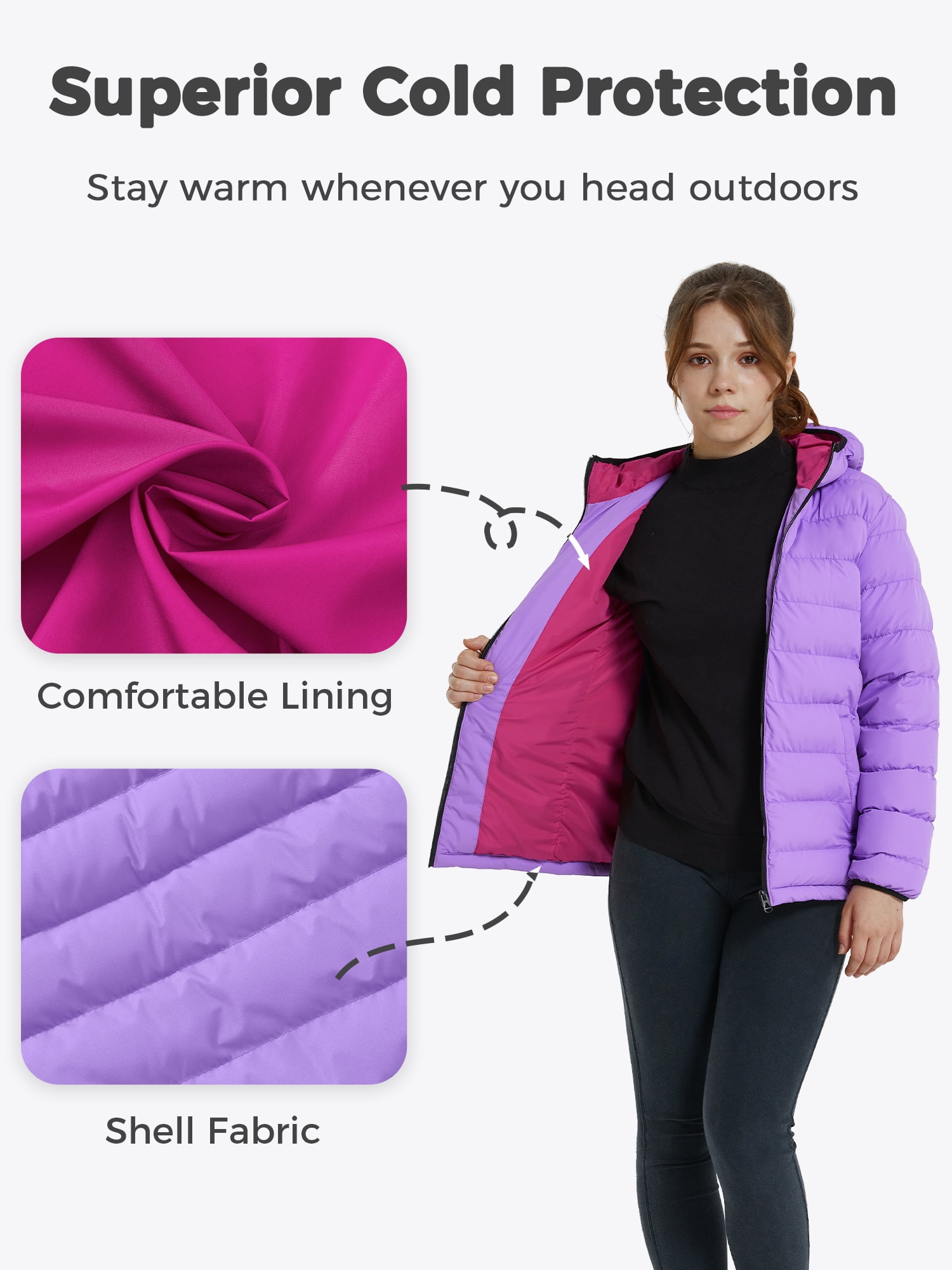 Wantdo Kids' Waterproof & Windproof Winter Puffer Jacket for