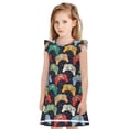 thumbnail image 1 of Lukts Chemises de Nuit Rétro Imprimé Jeu Vidéo pour Filles Mignonnes Princesses Manches à Volants Pyjamas Robe de Nuit-TG, 1 of 6