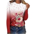 thumbnail image 1 of Camisas Navideñas Para Mujer Tops de Manga Larga Jersey de Cuello Redondo Informal Con Estampado de Ciervos en 3D Odeerbi  ODB199758, 1 of 5