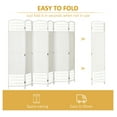 thumbnail image 4 of 6 Panel Room Divider, Folding Privacy Screen, 5.6' Room Separator, Wave Fiber Freestanding Partition Wall Divider for Rooms, Home, Office, White, 4 of 5