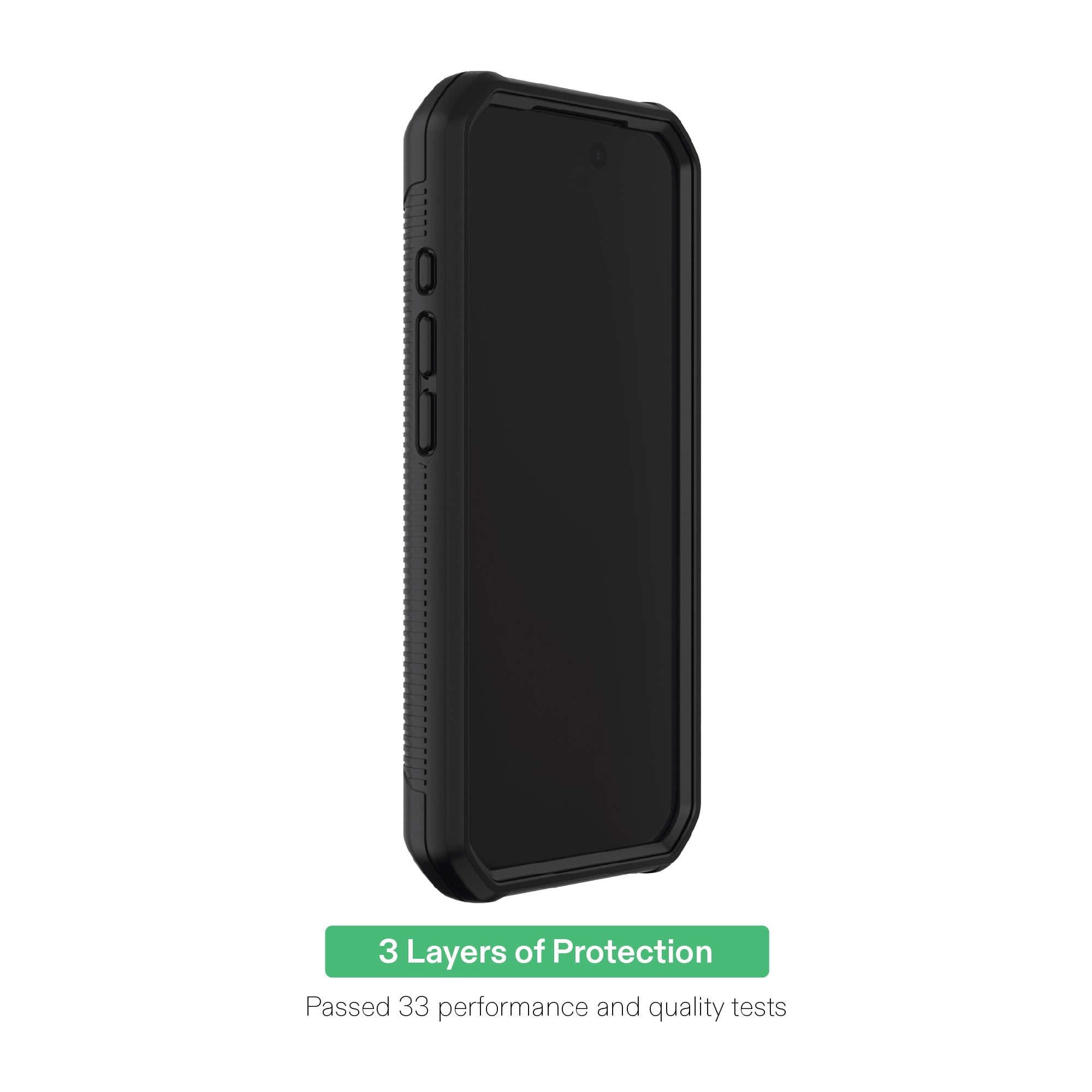 onn MagSafe Compatible Rugged Phone Case for iPhone 17 - Black