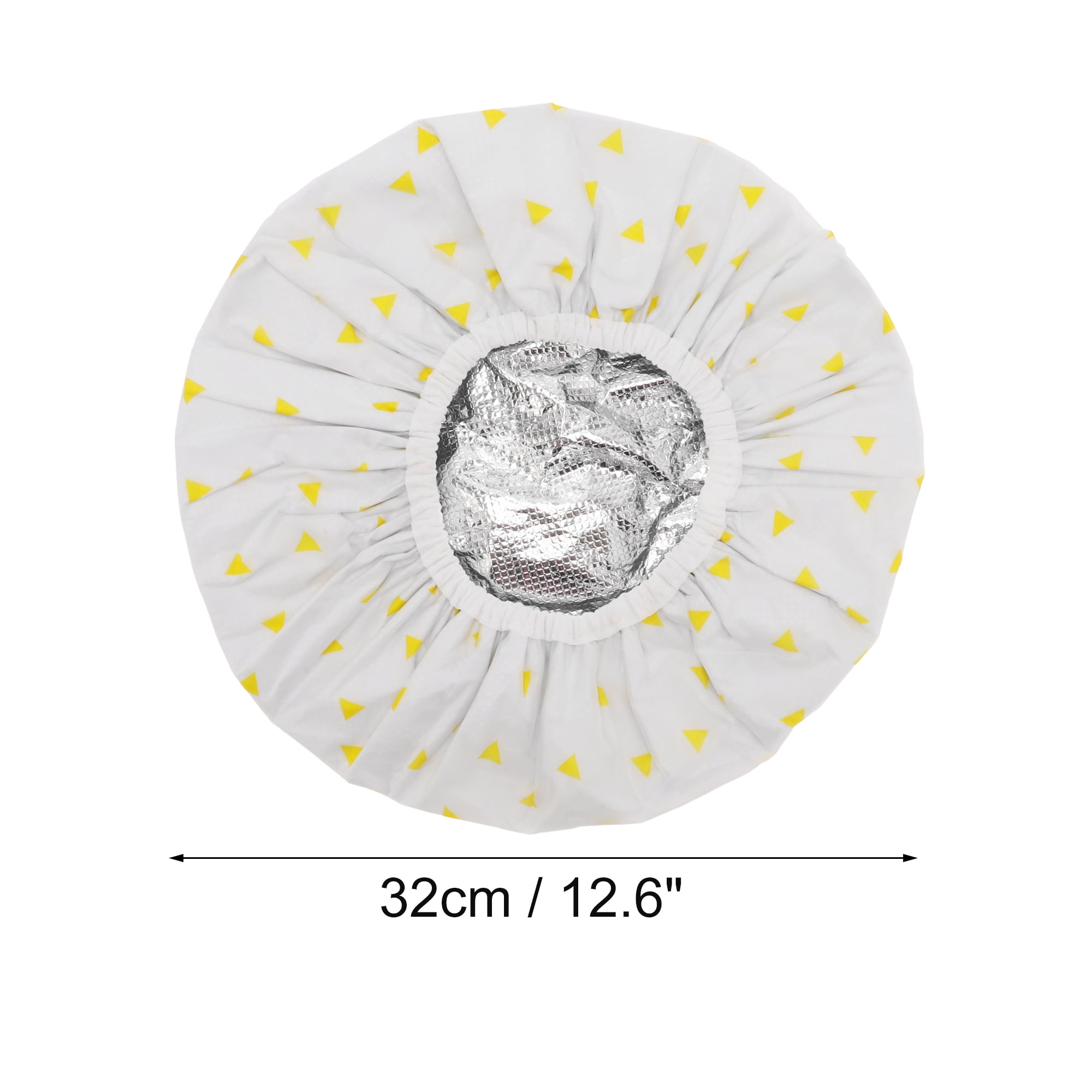 Unique Bargains 1 Pc Durable Triangle Shower Cap for Bathroom Vacation Hotel Travel Yellow