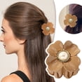thumbnail image 4 of Acrylic Hair Clip Flower-Shaped Plastic Jaw Clip Non-Slip Tortoiseshell Hair 6PC, 4 of 5