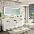 thumbnail image 2 of Eviva Lugano 84" White Modern Bathroom Vanity with White Integrated Acrylic Double Sink, 2 of 6