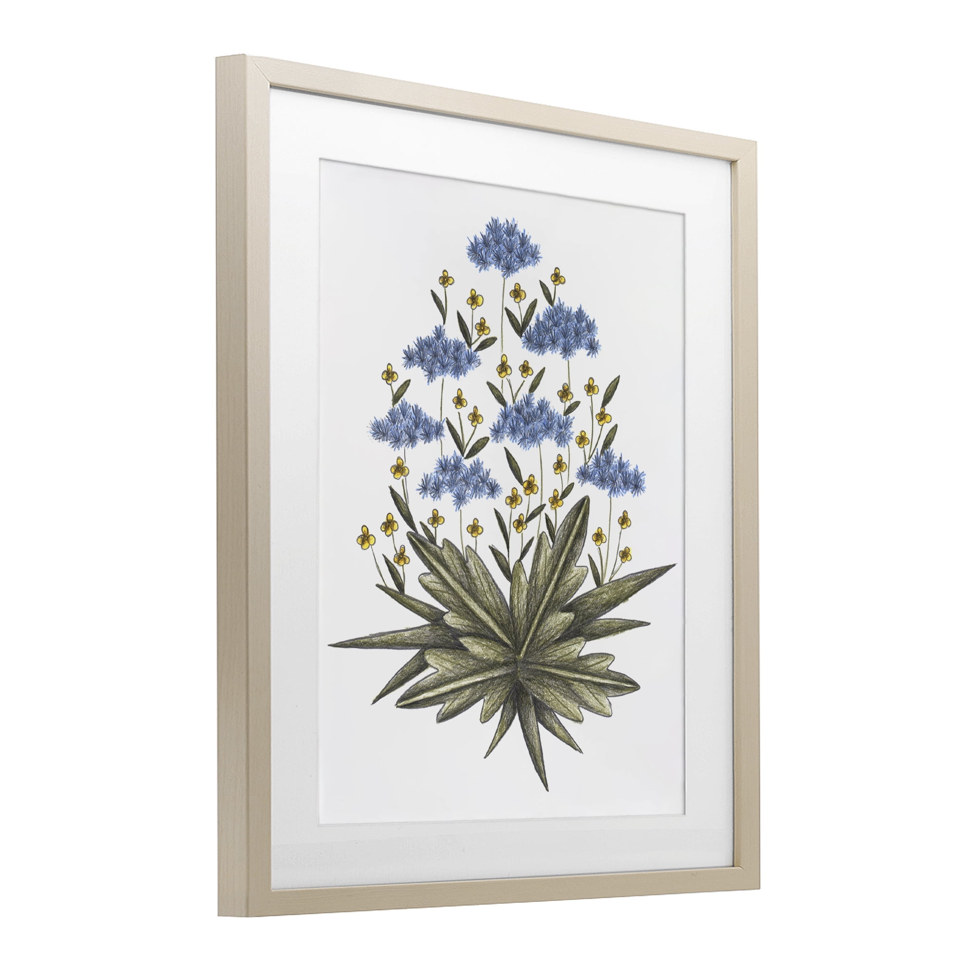 Where Wild Flowers Bloom Birch Framed Print Under Glass, design by Cecilia Battaini