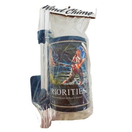 Buckwear  PRIORITIES  Funny Saying WIND CHIME Fisherman 30