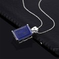 thumbnail image 3 of Gem Stone King 14.03 Ct Blue Lapis White Diamond 925 Sterling Silver Pendant with Chain, 3 of 5