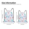 thumbnail image 4 of Drawstring Backpack - Cartoon Jellyfish Seaweed Splash Proof Small Drawstring Gym Bag for Women Men, Cinch Sports String Bag Backpack for Travel Swimming Beach, 4 of 8