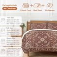 thumbnail image 6 of King 4 Piece Bedding Set Vintage Traditional Ethnic Style Soft Breathable Duvet Cover and Pillowcase, Retro Red Abstract Flower Duvet Cover Set Bed Sheets for Bedroom Dormitory Guest Room, 6 of 9