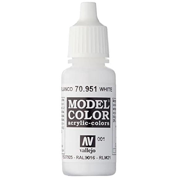 Vallejo White Model Color 2 Paint, 17ml