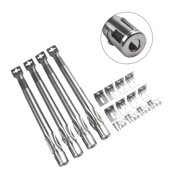 GLFILL 4pcs Adjustable Grill Heat Plate Shield Heat Tent Replacement Parts For BBQ Gas Grill Heat Plate Shield Tent Burner Cover