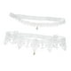 thumbnail image 1 of 2pcs Liga de Lencería Piernas Circulares Cinturones de Encaje Elásticos - S S blanco BLESIY liga nupcial de la boda, 1 of 7
