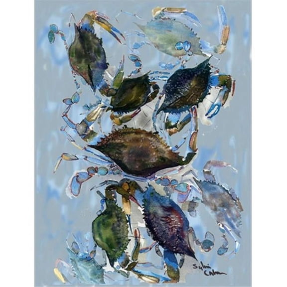 28 x 40 in. Crab Flag Canvas House Size