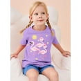 thumbnail image 5 of Lanbubble Girls Graphic T-Shirt Short Sleeve Tees with Flamingo Print Summer Casual Tops, Sizes 3-4, 5 of 8