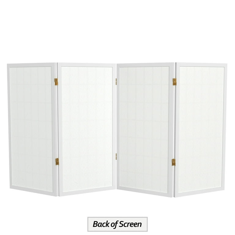 Oriental Furniture 3 Ft Tall Window Pane Shoji Screen, white