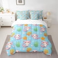 thumbnail image 2 of Feelyou Kawaii Marine Axolotl Bedding Comforter Set 7pcs for Kids, Cute Cartoon Starfish Queen Bedding Sets, Dreamy Ocean Coral Reversible Queen Sheet Sets, Lightweight Room Decor, 2 of 8