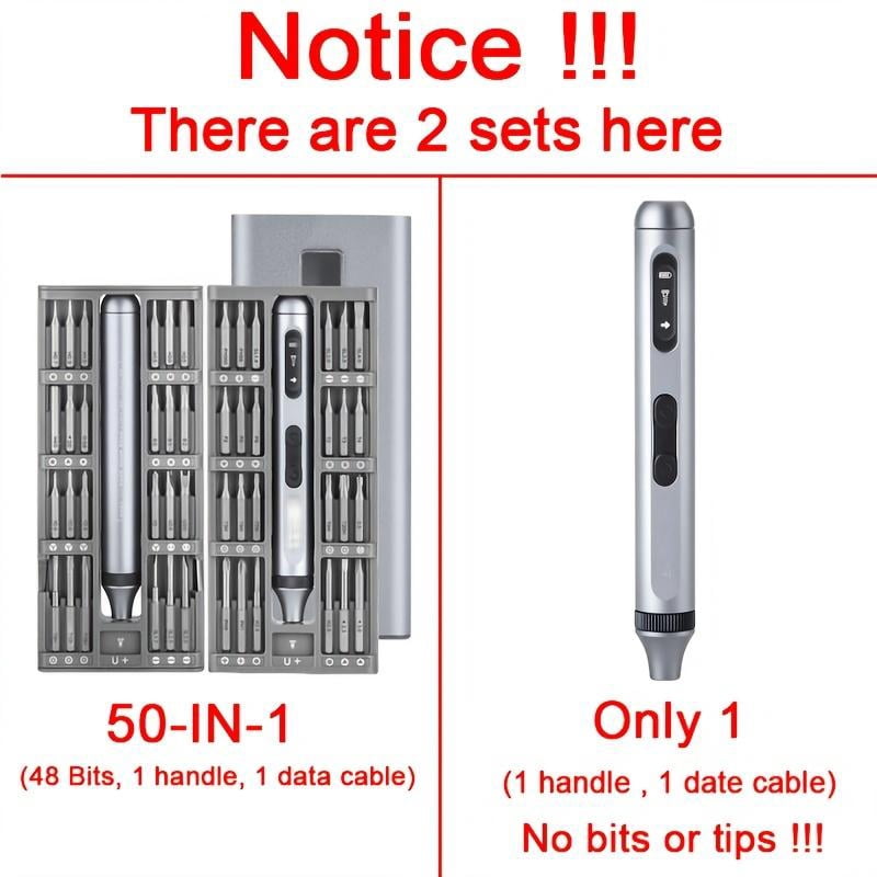 High-Precision Electric Screwdriver Set – 50-in-1 Cordless Tool with Dual Mode (Manual/Electric), Magnetic Case, Shadowless LED Lights, Type-C Fast Charging for Electronics, PC, Phone, PS5 Repair