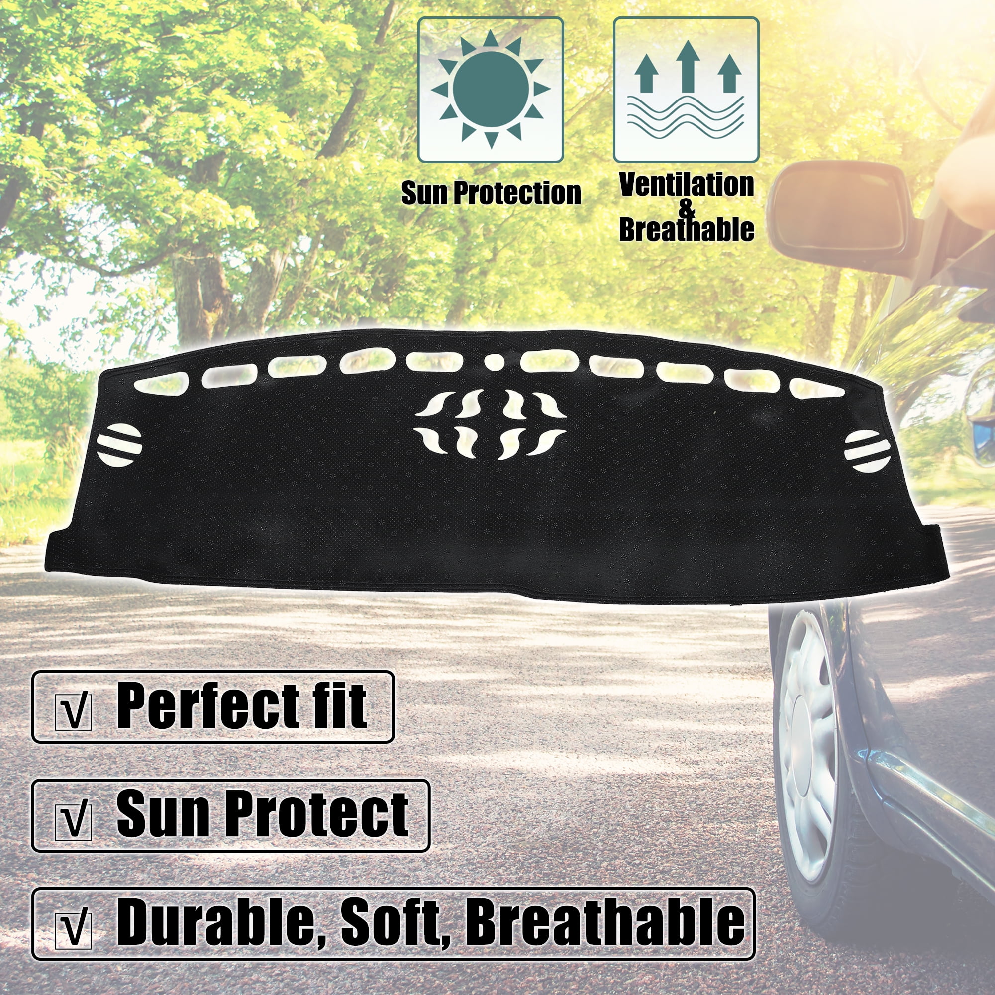 Unique Bargains Car Dashboard Cover Mat Suede Fabric Dash Cover for Ford Escape 2020-2023 Dash Cover Nonslip Protector