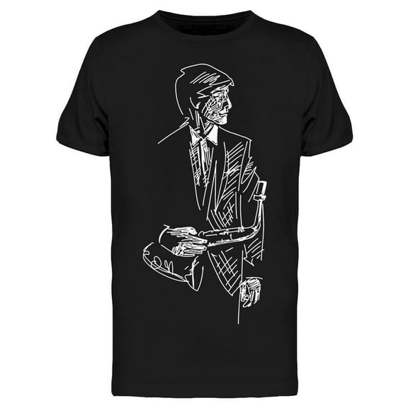 Silhouette Of Saxophone Player T-Shirt Men -Image by Shutterstock, Male Medium