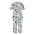 thumbnail image 4 of Drses Women's Pajama Sets Summer Short Sleeve Sleepwear Sets for Women Button Up Pj Loungewear Top and Capri Pants Pajamas for Women with Pockets, 4 of 5