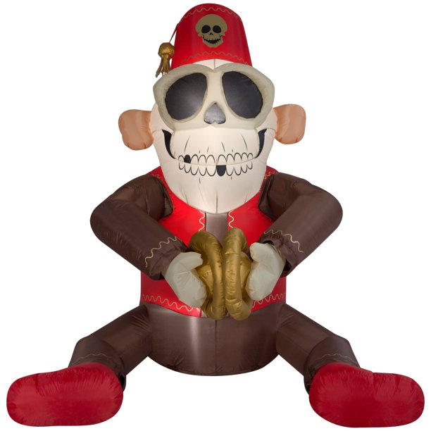 Halloween Airblown Inflatable 6 ft. Animated Cymbal Monkey by Gemmy