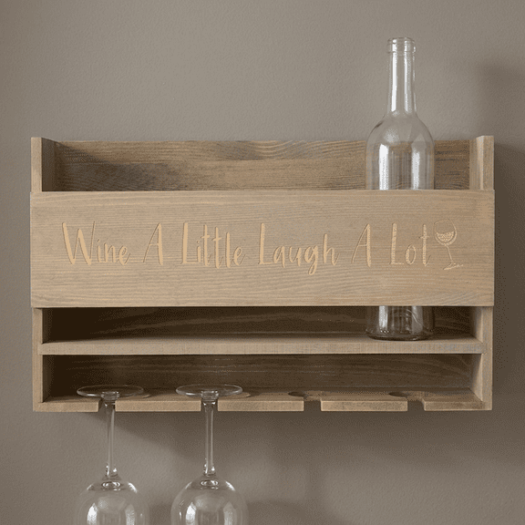 Wine Rack with Wine Glass Storage, Wall-Mounted