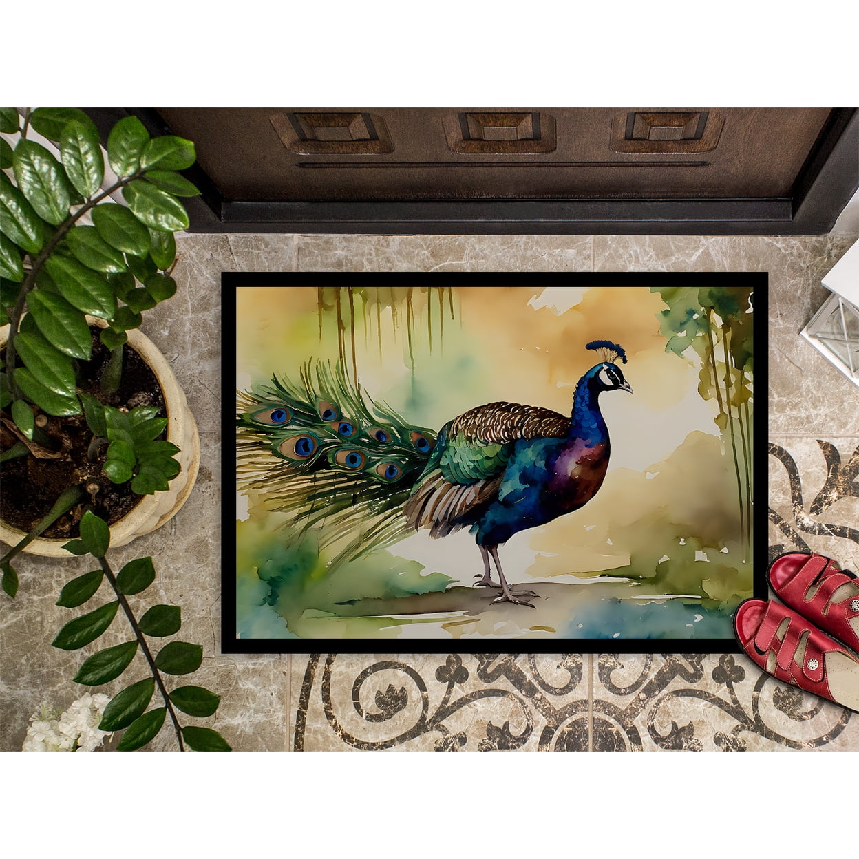 Carolines Treasures DAC3252MAT 18 x 27 in. Unisex Peacock Doormat