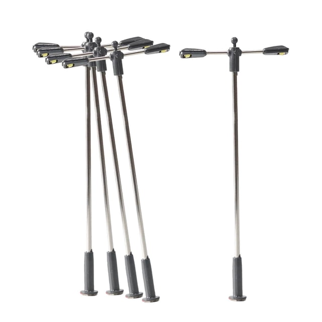 jiaping 5 Pcs Miniatures de Modèles de Lampadaires de Rue Poteaux de Lanterne de Sentier Table de Sable Réaliste 15cmx6.7cm