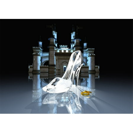 Image of 7x5ft Black Background Crystal High Heels Castle Photography Backdrop