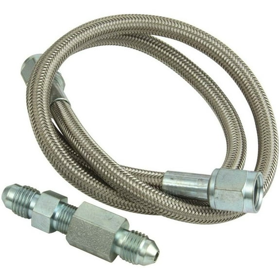 Quickcar Racing Products Gauge Line Kit- 24in Ste el Braided Line and fitt