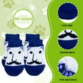 thumbnail image 2 of TELOLY 4Pcs Dog Socks,Beard Pattern Dog Clothes,For Hardwood Floors Dog Socks to Prevent Licking Paws,Blue3, 2 of 7