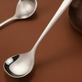 thumbnail image 6 of HERFIER 304 Stainless Steel Soup Spoon Hot Pot Spoon Long Handle Sauce Spoon Home Kitchen Cutlery (Silver, 17.5cm) 7.86x2.16x0.79in, 6 of 8