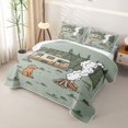 thumbnail image 3 of Erosebridal Orange RV Car Dog Campfire Bed Spread Queen, Green Pine Tree Queen Coverlet Set for Men and Women, 3pcs, 3 of 7
