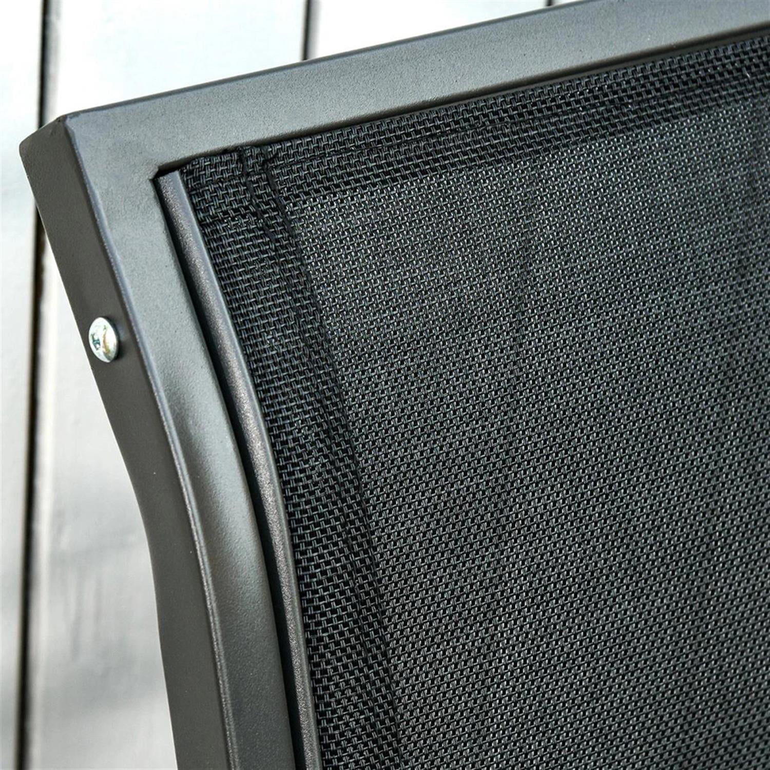 Demi Bonn 2-Piece Outdoor Glider Chairs, Swing Rocking Chair Set with Breathable Mesh Fabric, Sturdy Durable Frame, Curved Armrests for Backyard, Garden, Porch, Black