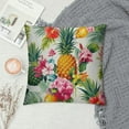 thumbnail image 2 of COMIO  Pineapples Throw Pillow Cover Palm Leaves and Flowers Decorative Pillow Case Home Decor Square Pillowcase, 2 of 5