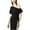 Black - deepblack, variant on bar III Womens Tiered One Shoulder Blouse, Black, X-Small