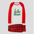thumbnail image 4 of Family Matching Christmas Pajamas Red Dinosaur Plaid with Is This Jolly Enough Design, Sizes NB to 6XL with Pet Outfit, 4 of 7
