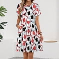 thumbnail image 2 of Playing Cards Heart Short Sleeve Dress Women Summer Evening Dresses Ladies Sundress, 2 of 7