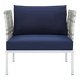 thumbnail image 4 of Modway Harmony Fabric Basket Weave Patio Armchair in Taupe/Navy, 4 of 6