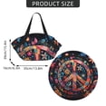 thumbnail image 4 of Peace Sign Hippy Art 2-in-1 Foldable Picnic Blanket Tote Bag Shoulder Handbag, Large Circular Outdoor Mat for Beach Camping Park, 4 of 5