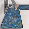 thumbnail image 2 of Kitchen Rugs Sets Of 2,Blue Paisley Pattern Anti Fatigue Kitchen Mat Rugs Non Slip Washable,Decorative Kitchen Floor Mats for Kitchen,Sink,Laundry,17"x47"+17"x47", 2 of 5