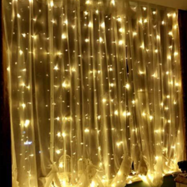 Luz de cortina, 8 modos de luces LED de cadena para jardín, habitación de niñas, fiesta, decoración de ventanas y paredes Ormromra CPB-US-DYP871-1
