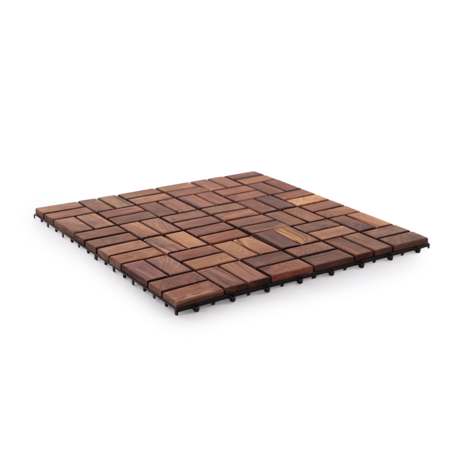 Nordic Style Natural Teak Wood Floor Tiles 9 slats 10 pcs per box 10sq ft